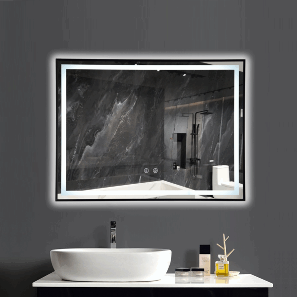 Oglinda LED 47W de baie Luxury Black 60x80 LDPJ111