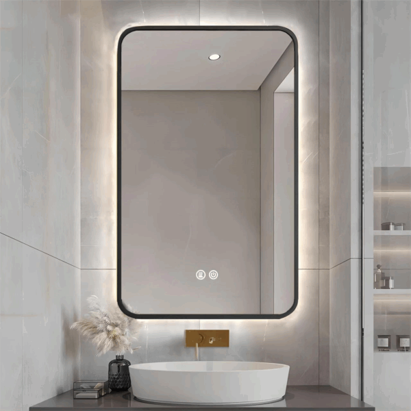 Oglinda LED 47W de baie Visage Black 60x80 OD039