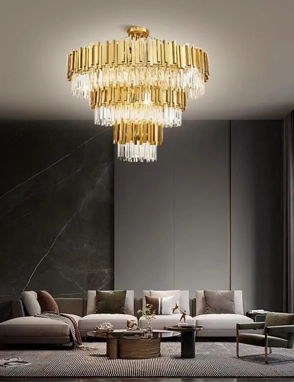 Poza pentru Candelabru Scaly Gold Matte 800+500+300