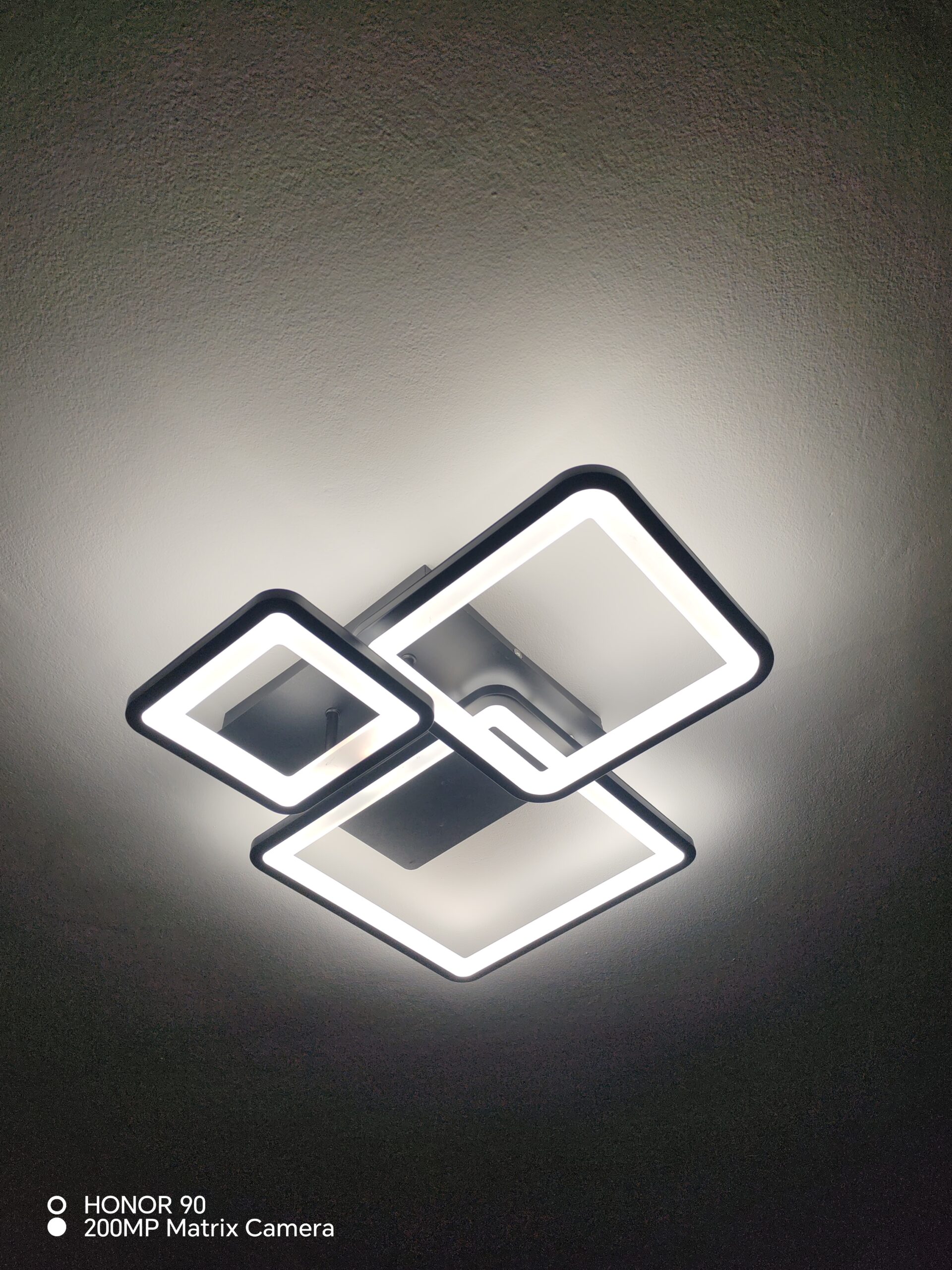 Lustra LED 108W Minimalist 3 Square Negru, Telecomanda photo review