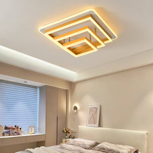 Plafoniera LED 214W Minimalist 3 Square Gold