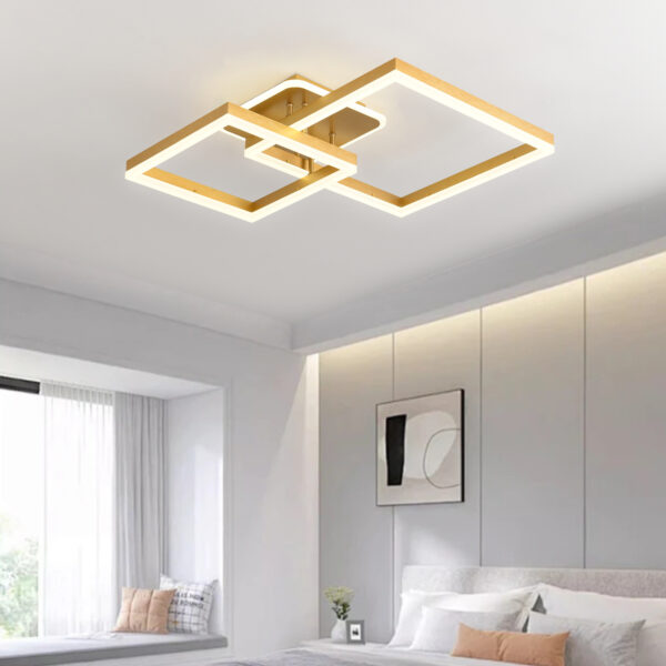 Lustra LED 140W Minimalist 2 Square Gold