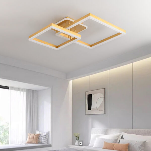 Lustra LED 140W Minimalist 2 Square Gold