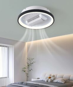 Lustra LED 92W cu Ventilator Negru