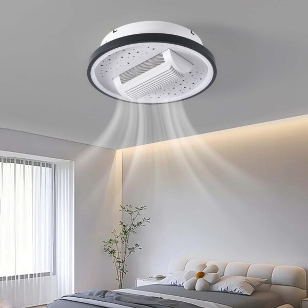 Lustra LED 92W cu Ventilator Negru