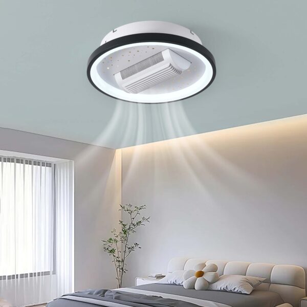 Lustra LED 92W cu Ventilator Negru