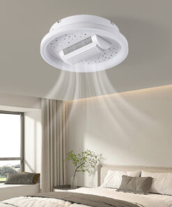 Lustra LED 92W cu Ventilator Alb