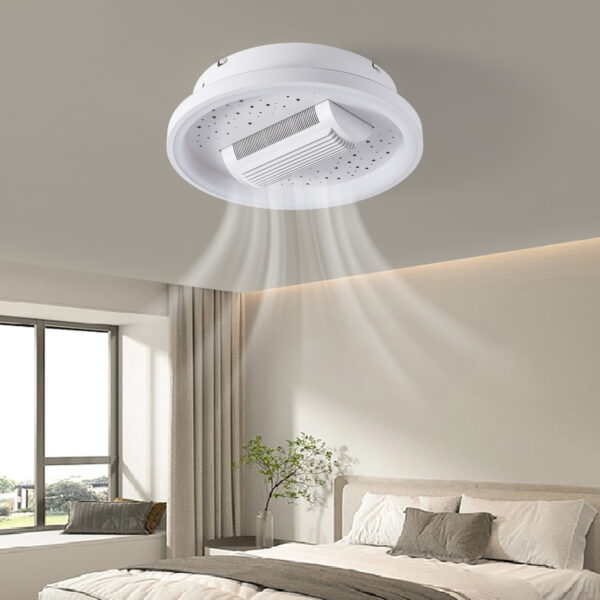 Lustra LED 92W cu Ventilator Alb