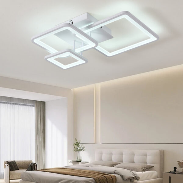 Lustra LED 108W Minimalist 3 Square Alb