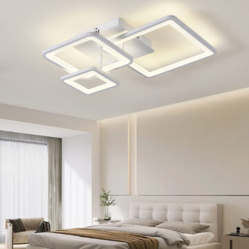 Lustra LED 108W Minimalist 3 Square Alb