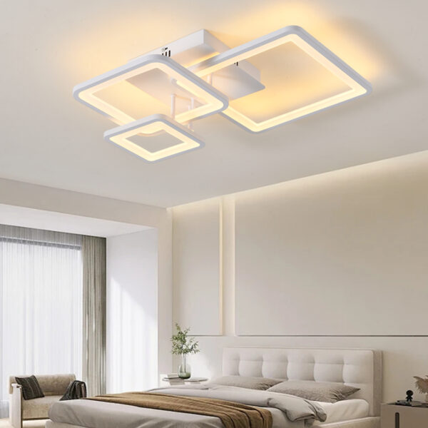 Lustra LED 108W Minimalist 3 Square Alb