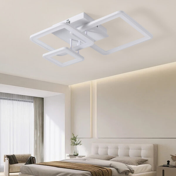 Lustra LED 108W Minimalist 3 Square Alb