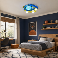 Lustra LED copii Planeta cu Difuzor (Boxa) si Bluetooth