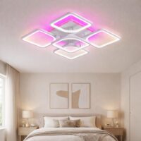 Lustra LED 120W Ceiling 5 Patrate Mini White RGB