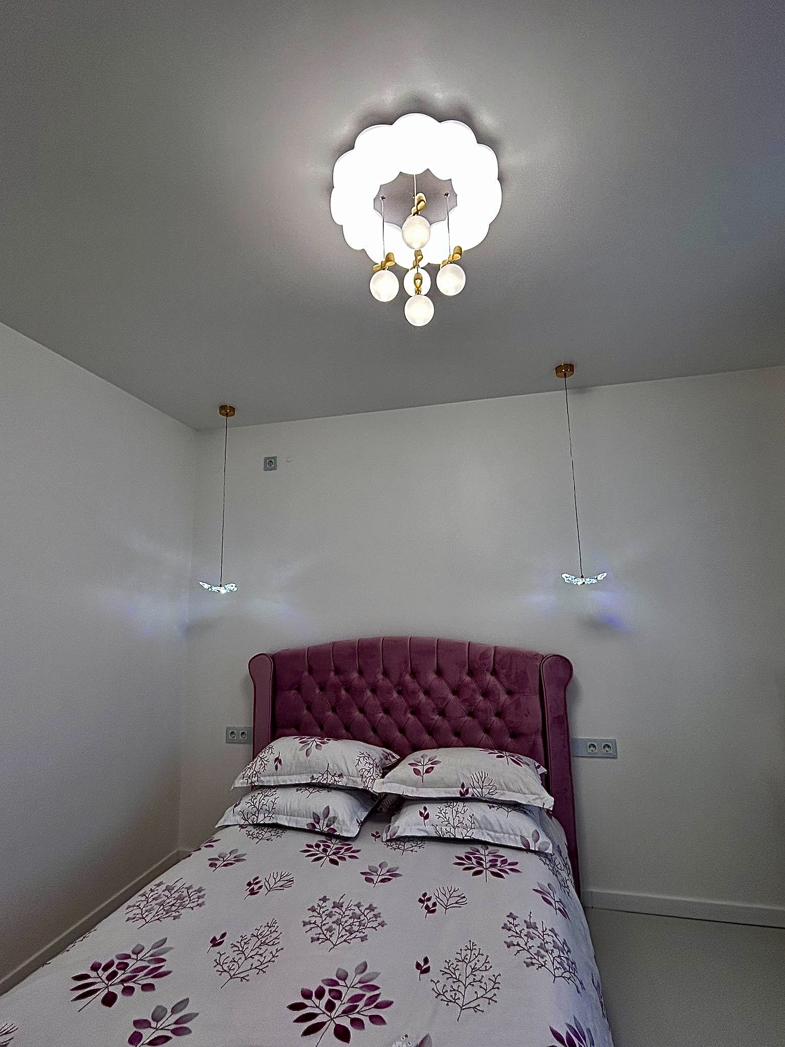 Lustra LED 110W Noris Globe 5 White, Telecomanda photo review