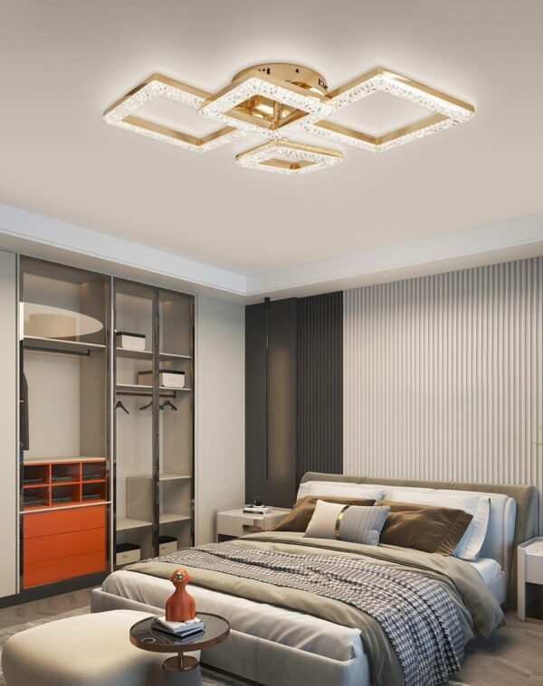Lustra LED 100W Ceiling 4 Glam Auriu, Telecomanda