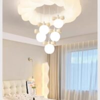 Lustra LED 110W Noris Globe 5 White, Telecomanda