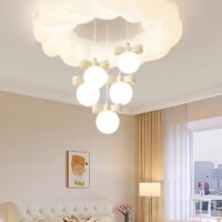 Lustra LED 110W Noris Globe 5 White, Telecomanda