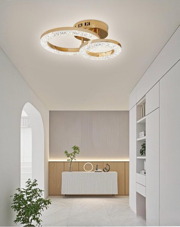 Lustra LED 42W Rings 2 Cercuri Glam Auriu