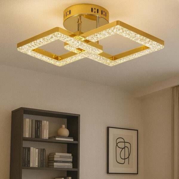 Lustra LED 50W Ceiling 2 Glam Auriu, Telecomanda