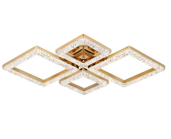 lustra led 100w ceiling 4 glam auriu led inclus 4 surse de iluminare telecomanda dimabil lumina cald natural rece echivalent 400w 1