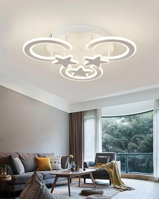 Lustra LED 126 W Circle Star White Mini