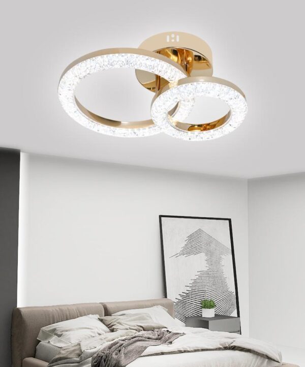 Lustra LED 42W Rings 2 Glam Auriu