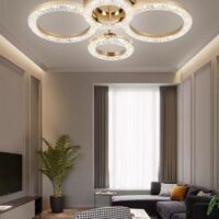 Lustra LED 84W Rings 4 Glam Auriu