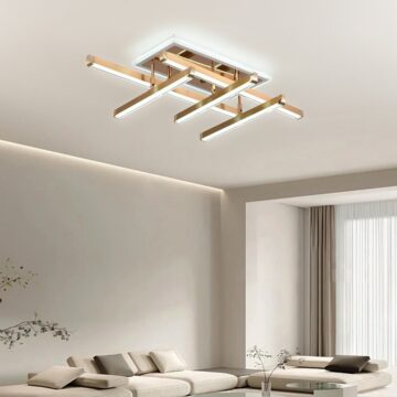 Lustra LED 142 W Zig Zag Dreptunghiular Gold