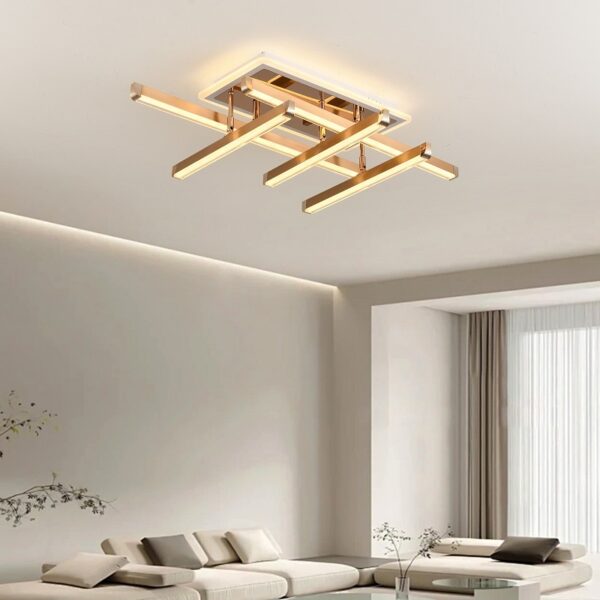 Lustra LED 142 W Zig Zag Dreptunghiular Gold