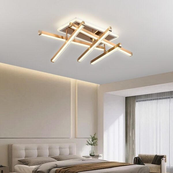 Lustra LED 142 W Zig Zag Dreptunghiular Gold
