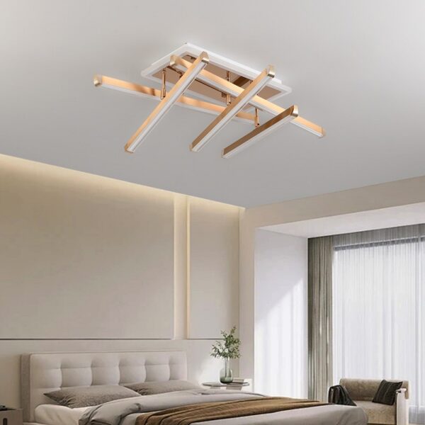 Lustra LED 142 W Zig Zag Dreptunghiular Gold