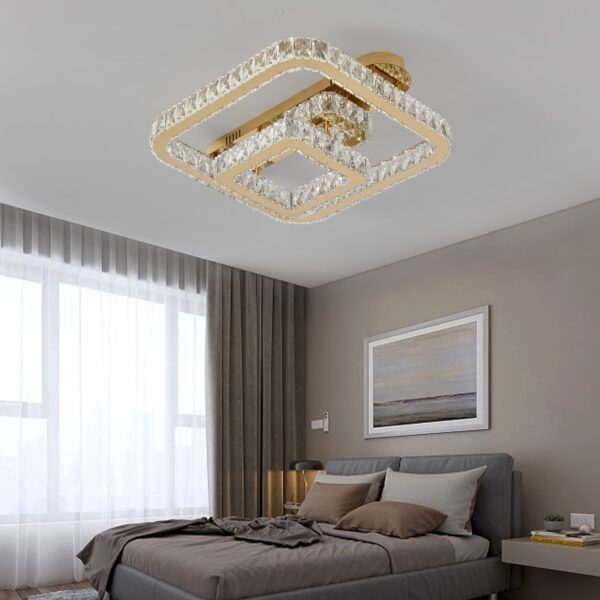 Lustra LED 108W Krystal Geometric Gold