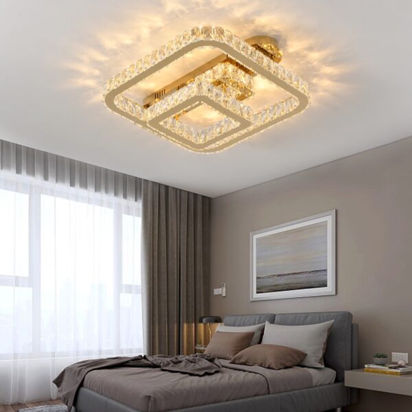 Lustra LED 108W Krystal Geometric Gold