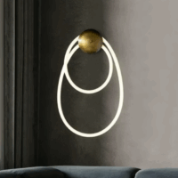 Aplica LED Round Cable Gold
