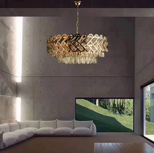 candelabru living cu cristale opal 600
