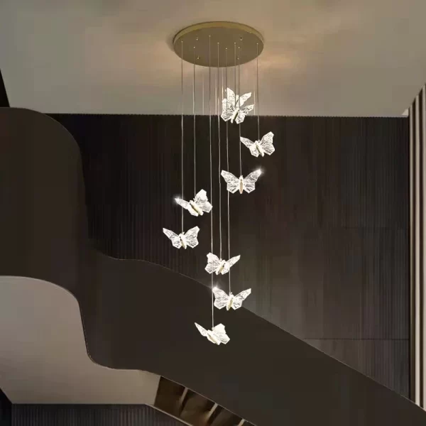 Candelabru LED 32W Butterfly Glow 8 Auriu