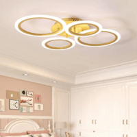 Lustra LED 86W Rings 4 Auriu