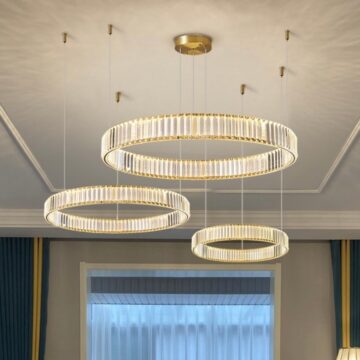 Candelabru LED 158W Minimalist Cristal Gold 40+60+80