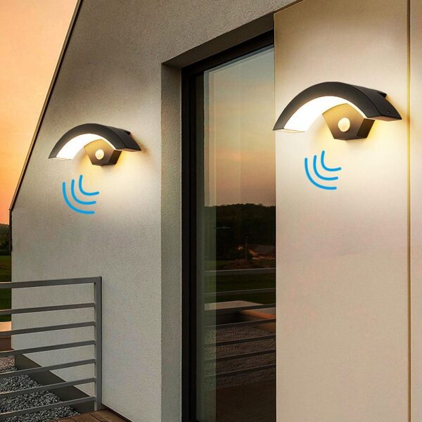 Aplica LED 9W Exterior Roller Black cu Senzor