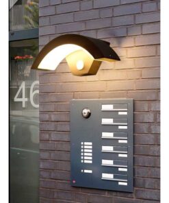Aplica LED 9W Exterior Roller Black cu Senzor
