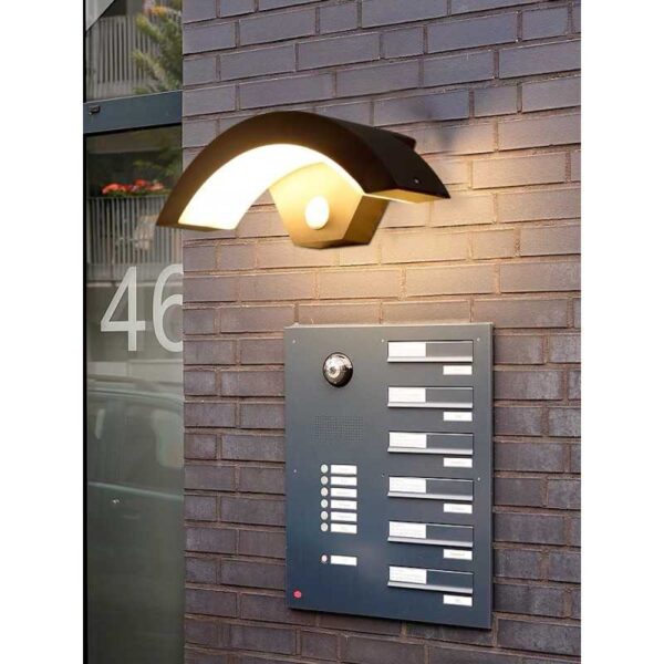 Aplica LED 9W Exterior Roller Black cu Senzora