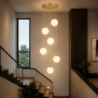 Candelabru Globuri Moon Stylo Gold 6 Auriu Periat
