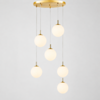 Candelabru Globuri Moon Stylo Gold 6 Auriu Periat