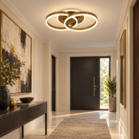 Lustra LED 100W Minimalist 2 Slim Gold, Telecomanda