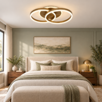 Lustra LED 100W Minimalist 2 Slim Gold, Telecomanda