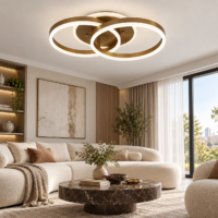 Lustra LED 100W Minimalist 2 Slim Gold, Telecomanda