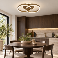 Lustra LED 100W Minimalist 2 Slim Gold, Telecomanda