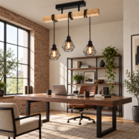 Lustra Vintage Wood Hexagonal 3