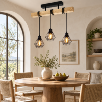 Lustra Vintage Wood Hexagonal 3